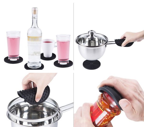 

силиконовые coaster маты набор из 6 в holder new table кубок пот мат колодка home decor для водных меток и повреждений kitchen панели инстру