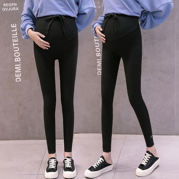 

maternity wear pants autumn new korean fashion thin section nine points pregnant women stomach lift leggings pregnancy clothes, White