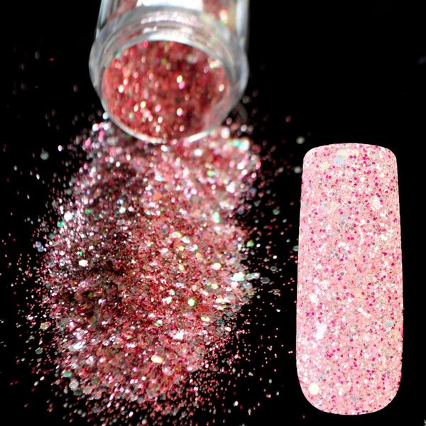 

glittering acrylic mix size nail powder glitter peach pink 3d nail sequins easy diy decorations glitter powder 255, Silver;gold