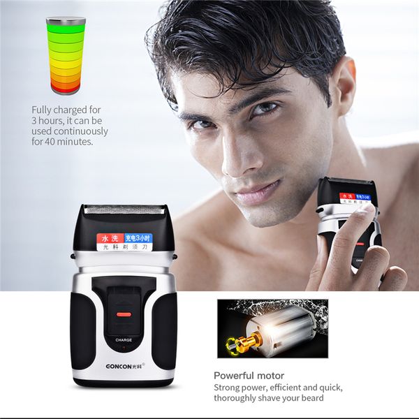 

strong power electric reciprocating shaver rechargeable floating razors quick charge men shaving machine with sideburn trimmer 0