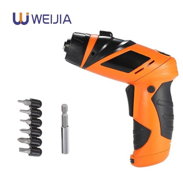 

6v electric screwdriver cordless drill mini wireless power driver dc battery repair tool kit with led light with 6+1 bits