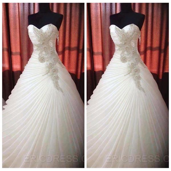 

роскошный милая bling bling кристалл бисера свадебные платья стихарь свадебные платья из органзы формальные длинные vestidos de mariée на за, White