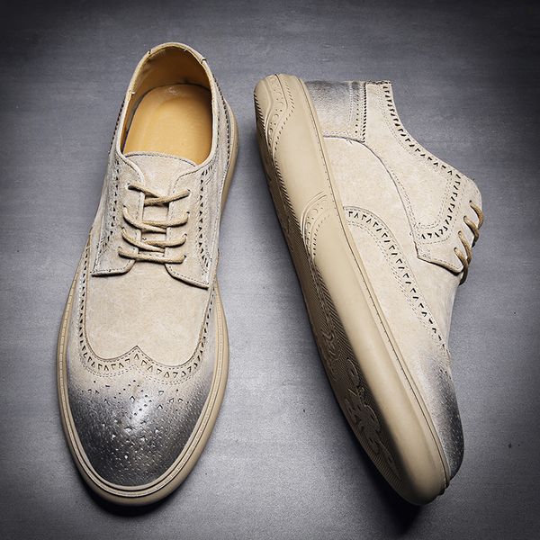 

misalwa 2020 new quality brogue men leather shoes comfort wedding office carved formal shoes flats derby zapatos hombre t200610, Black