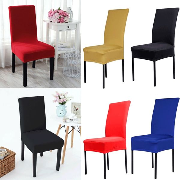 

New Solid Color Chair Cover Spandex Stretch Elastic Slipcovers Chair Covers For Dining Room Kitchen Wedding Banquet Hotel