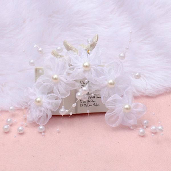 

beautiful bride gauze flower hair decoration6
