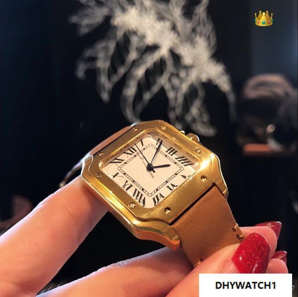 

Швейцарский механизм Все работы QUARTZ LEATHER BELT 2019 GOOD STOCK gold 26 MM женские часы спортивны