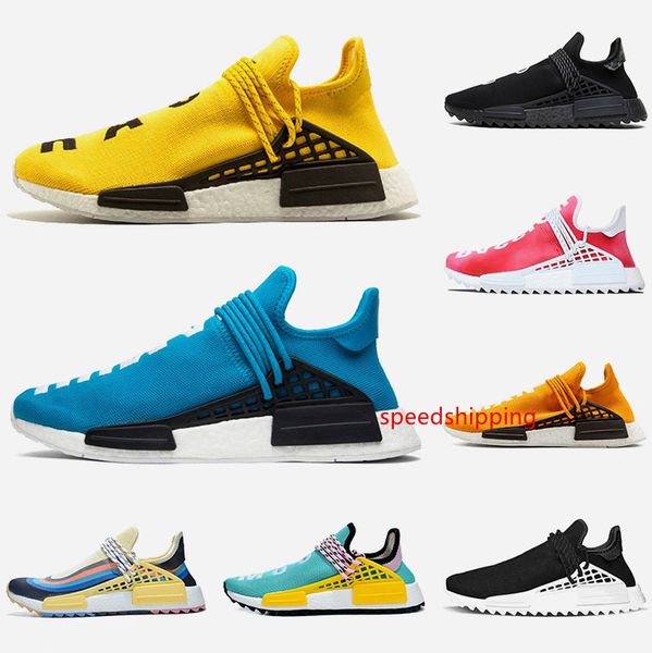 

2020 black nerd human race classic nmd hu pharrell williams orange yellow nobel ink men women shoes sport running sneaker