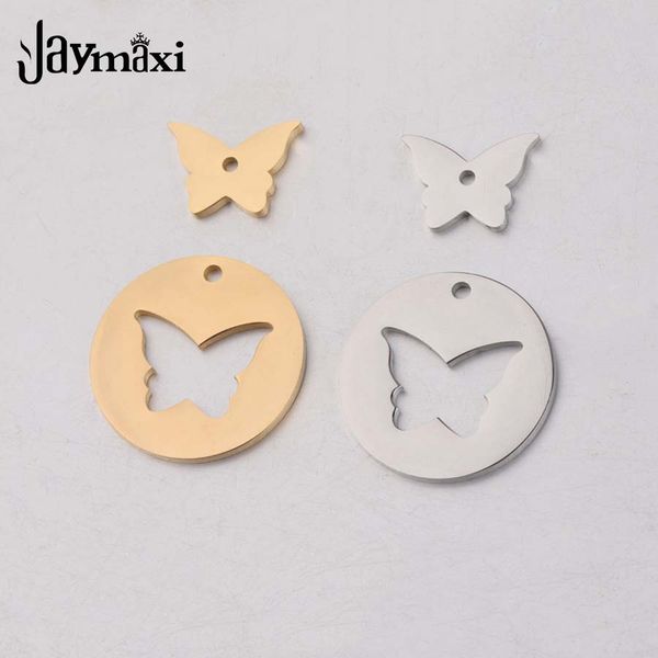 

jaymaxi butterfly charm for love girl boy gift mirror polished stainless steel diy charms pendant 20piece/lot, Bronze;silver