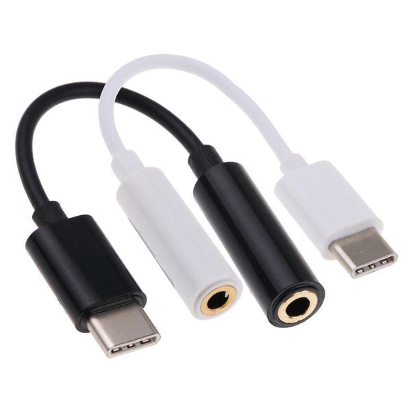 

wholesales 12cm type c male to 3.5mm otg data cable cord adapter for earphone adapters 3.5mm