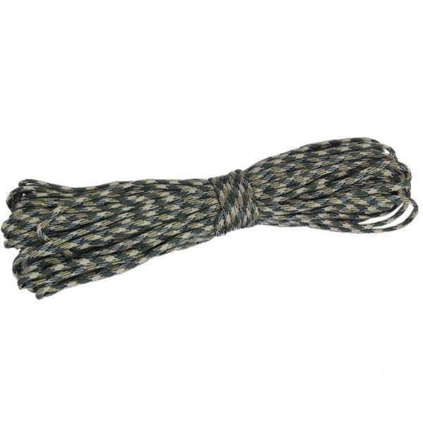 

100ft 550 cord paracord parachute survival cord - woodland camouflage, Black;white