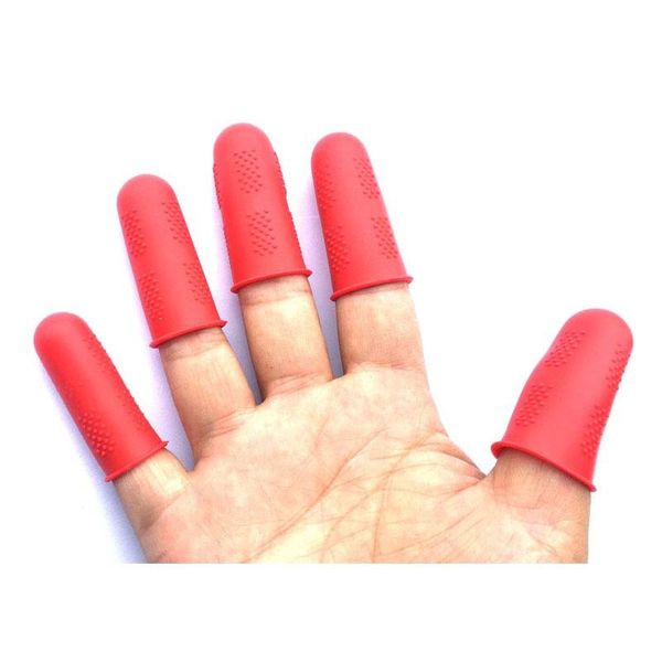 

convenient silicone fingers cover cap fingertip protector anti-skid heat resistant for kitchen barbecue xh8z no05