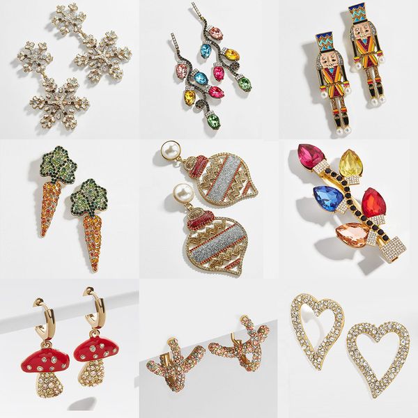 

girlgo bb colorful crystal carrot drop earrings women romantic twist pavÃ© heart hanging earrings fashion sweets mushroom jewelry, Silver
