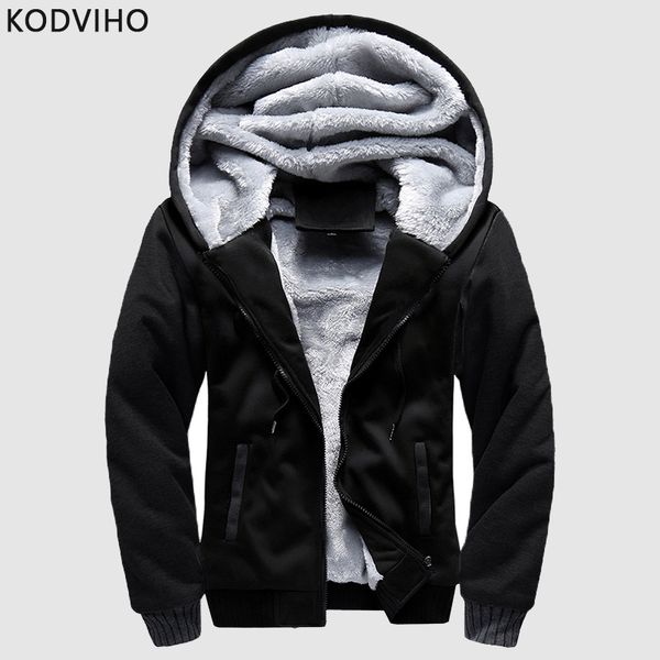Homens Hoodies Moletons de Inverno Mens Casual Preto Suéter Homens Solid Solid Jackets Plus Size Veludo Velo Casacos Grosso Thermal Thermal Spoap
