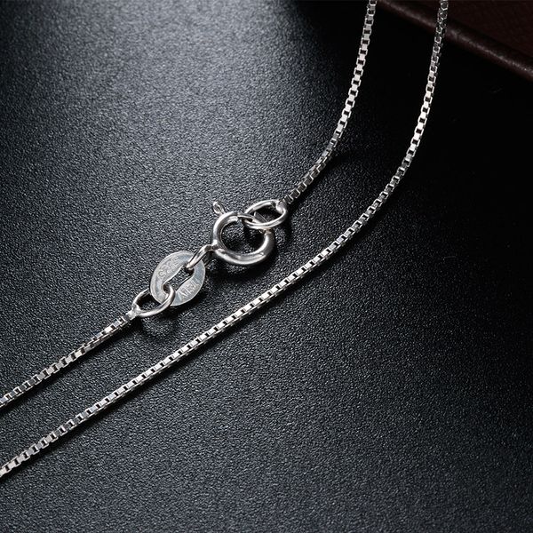

wholesale solid silver fashion women box chain good quality 925 sterling silver necklace 40cm/45cm/50cm fine jewelry