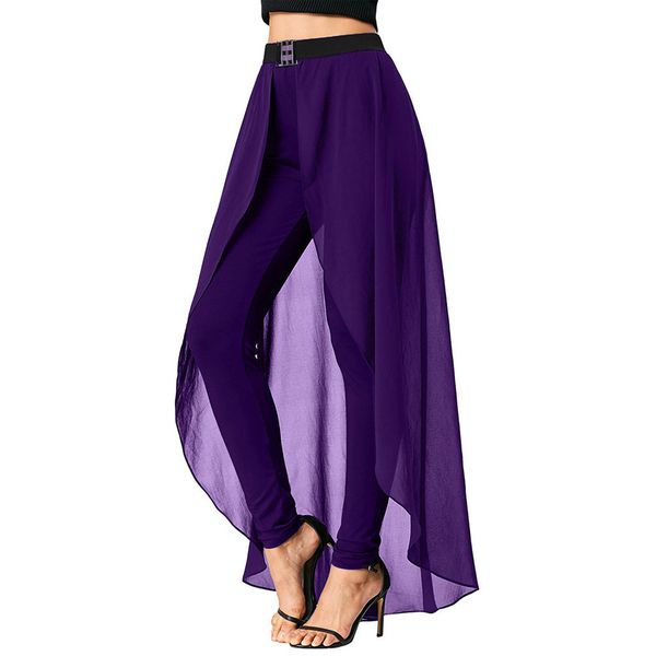 

women chiffon pants solid color slim fit middle waist female casual pants for spring ty53, Black;white