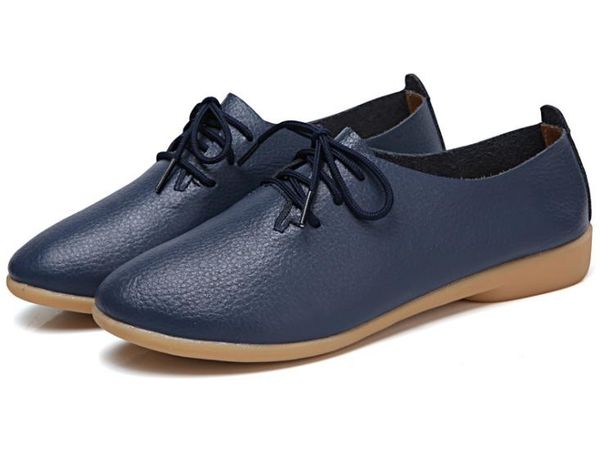 

women's shoes leather non-slip soft bottom women flats casual shoes 1347, Black