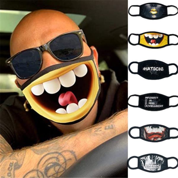 

смешные 3d выражение лица маска пылезащитно мода печати хлопок маски моющийся многоразовый велоспорт маска конструктора класса люкс маска дл