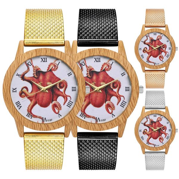 

новый zhoulianfa женщины мужчины свободного покроя сетки ремешок кварцевые аналоговые браслет наручные часы, Slivery;brown