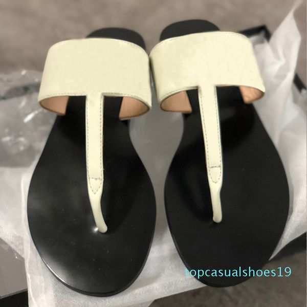

luxury designer slides women flip flops leather women sandal with double metal black white brown slippers summer beach sandals with box t19
