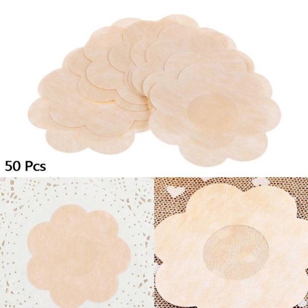 

10/20/50pcs soft nipple covers disposable breast petals flower stick on bra pad pastie for women intimate accessories, Black;white