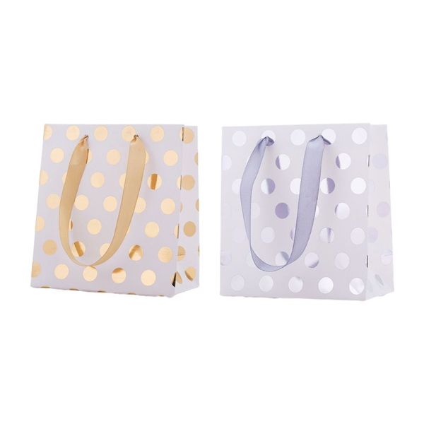 

small gift bags with ribbon handles gold gift bag(metallic dots 12 pack bulk