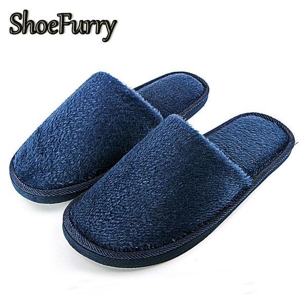 

shoefurry new home slippers men casual shoes soft plush warm cotton shoes man indoor slippers winter male bedroom furry, Black