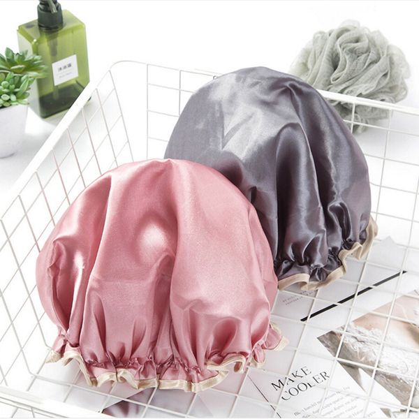 

niceyard bathroom products waterproof shower cap elastic bath hat bathing hair cover lovely thick women shower caps