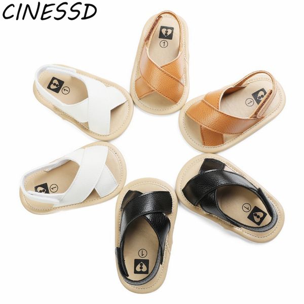 

детские мальчиков сандалии симпатичные сплошной цвет малышей кроватки обувь для девочек повседневная мягкой подошвой pu кожа сабо сандалии д