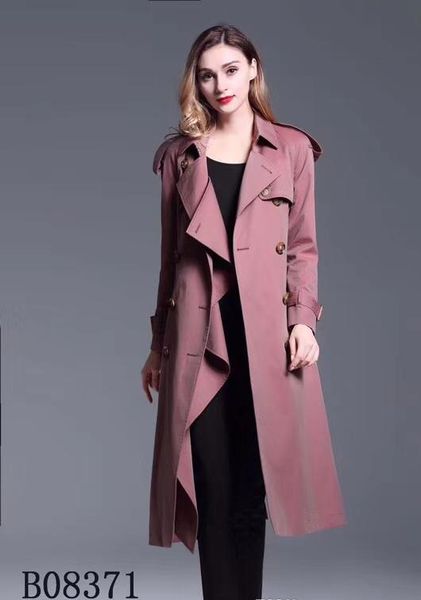 

women's trench coats gabardine long windbreaker belt waterproof double-breasted new english style autumn winter solid color british 70a, Tan;black