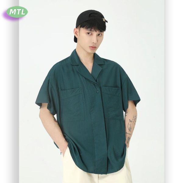 

mtl men's wear | 2020 loose all-match shirt men, White;black
