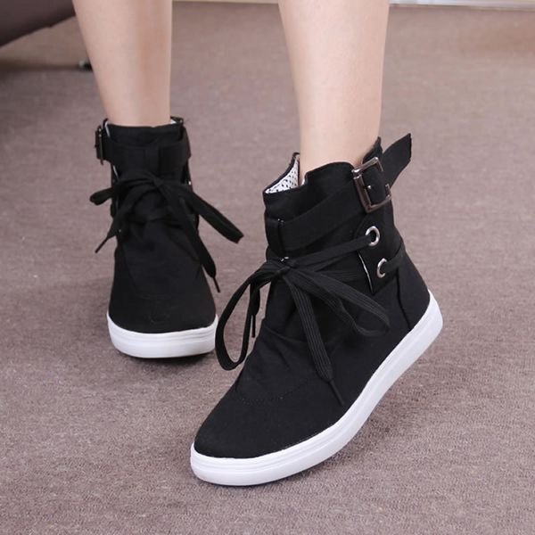 

shoes lace up boots luxury designer booties ladies boots-women flat heel low heels booties round toe fashion autumn 2019 rubber, Black