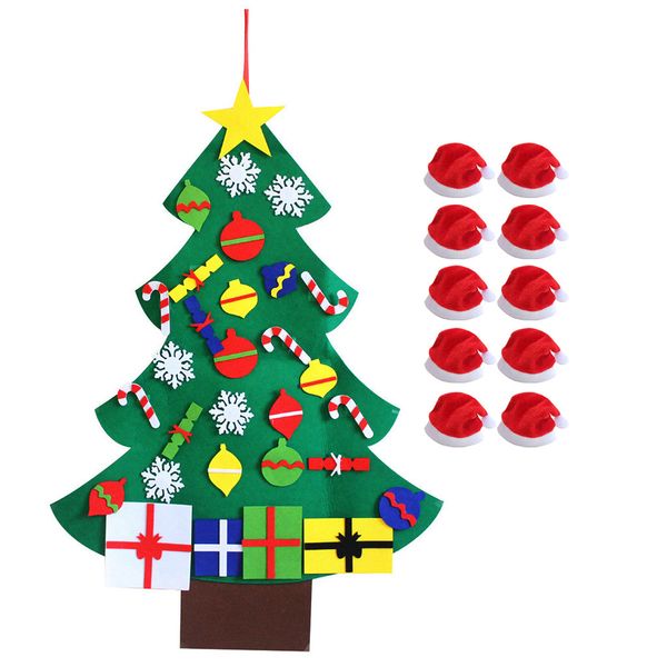 

christmas decorations for home diy felt christmas tree set with ornaments for kids xmas gifts door wall hanging hat