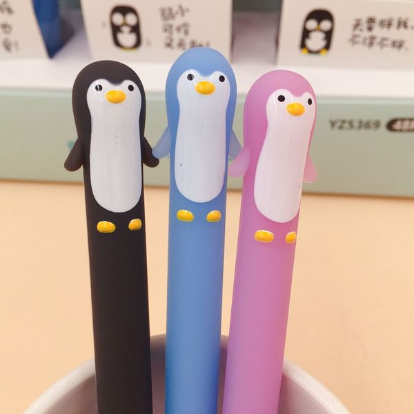 

1 pcs cute cartoon penguin silicone gel pen school kawaii signing pens writing tool student stationery gifts office supplies
