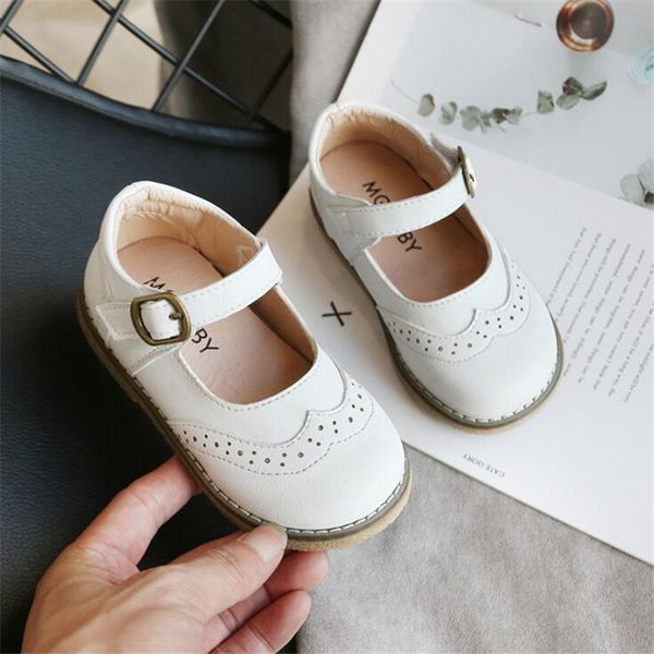

fashion girls' leather shoes 2020 new girl princess shoes sandals spring autumn flats children' sneakers soft sole dance shoe, Black;grey