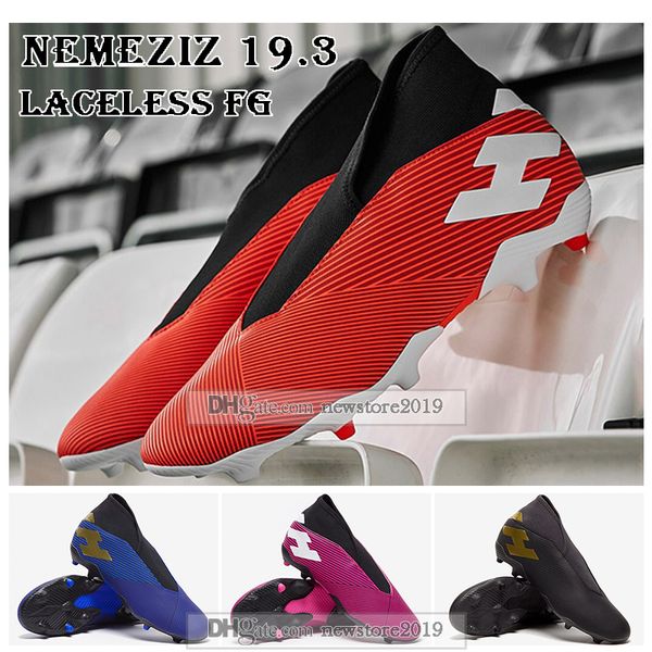 New Mens High Tops Football Boots Nemeziz 19 3 Laceless Fg Soccer