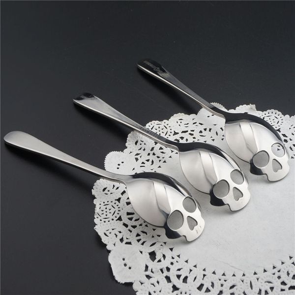 

1pcs skull head kitchen utensils stainless steel spoon sugar spoon cutlery