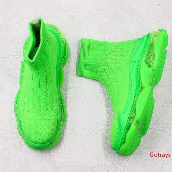 

2019 paris triple s 2.0 17fw sock shoes fashion green luxury fly knitting designer mens women sports casual shoes