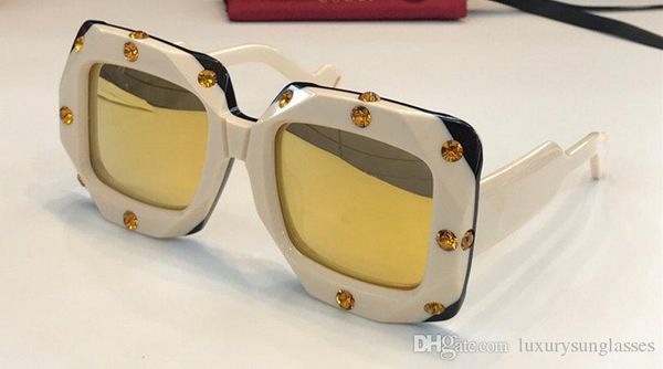

популярные новые продажи роскошных дизайнерские солнцезащитные очки для женщин 0481 квадратной пластины полных рамок высокого качество повел, White;black