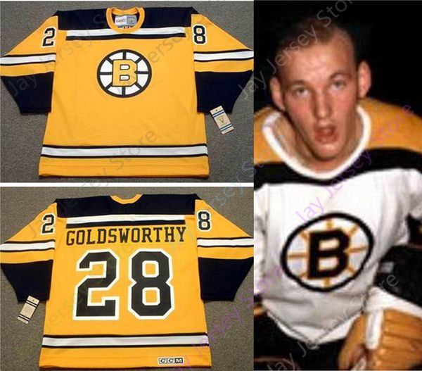 

Custom BILL GOLDSWORTHY Boston Bruins 1966 Home CCM Throwback Hockey Jersey