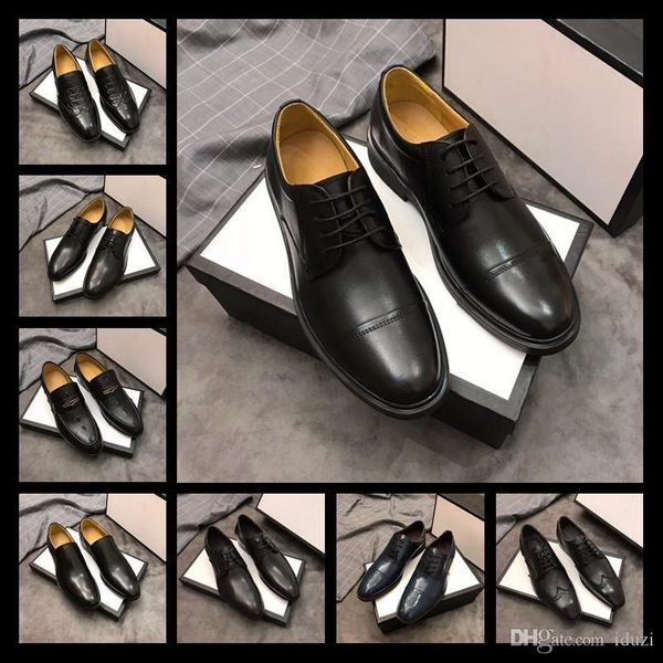 

original italian men shoes genuine leather dress shoes sales carved designer wedding male oxford shoes men flats size 38-45, Black