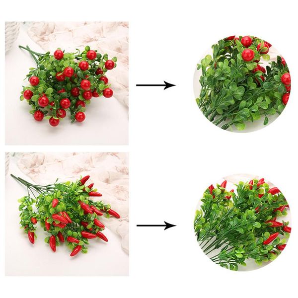 

simulation green plant artificial wedding decoration home decor chili fruits bunches landscape plant