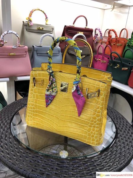 

30cm 2019 наплечные сумки big brand женщины totes с замком lady коровьей аллигатор из натуральной кожи сумки способа оптовой duokafu