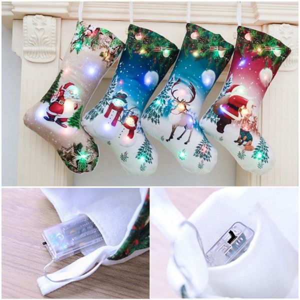 

stocking new year gifts led light up christmas stocking gift holders fireplace hanging ornament holiday party christmas decor
