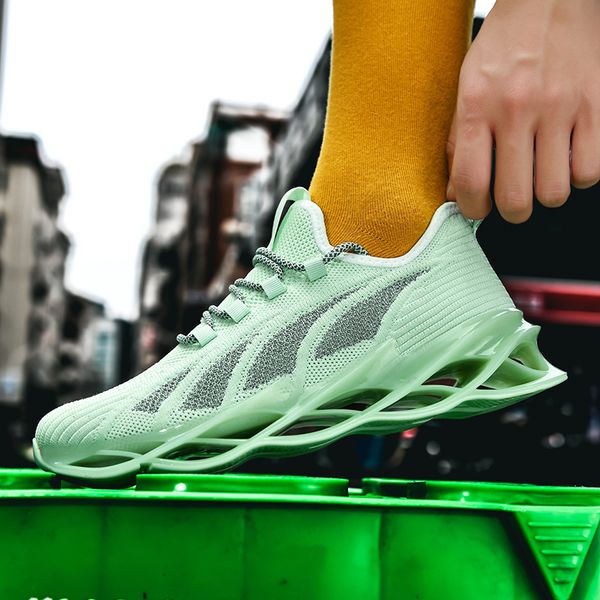 

men blade running shoes lack up breathable male sneakers height increase walking gym shoes trendy casual comfortable