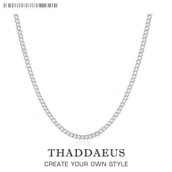 

2mm sideway link chain necklace, brand new ts glam fashion jewelry thomas 925 sterling silver bijoux gift for men women