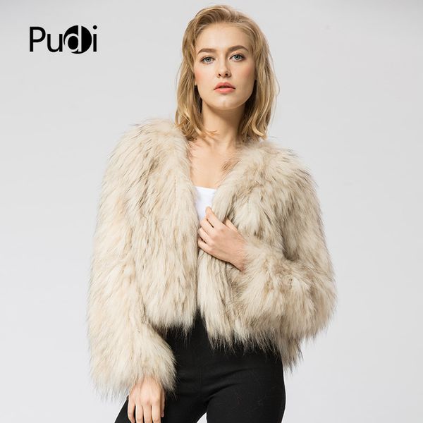 

cr044 knitted real raccoon fur coat jacket overcoat women's female fashion winter warm genuine fur coats ourwear, Black