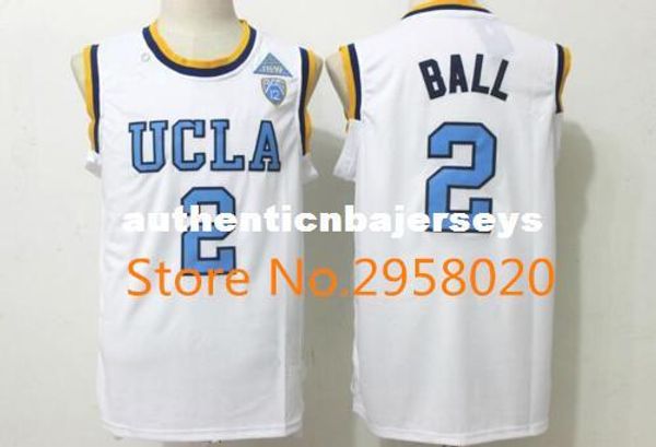 

custom ucla bruins #2 lonzo ball white blue stitched college university basketball jersey, Black;blue