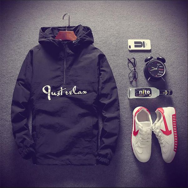 

2018 new brand clothing men's hooded jacket spring autumn good quality fashion style thin jacket black white gray green m-5xl, Black;brown