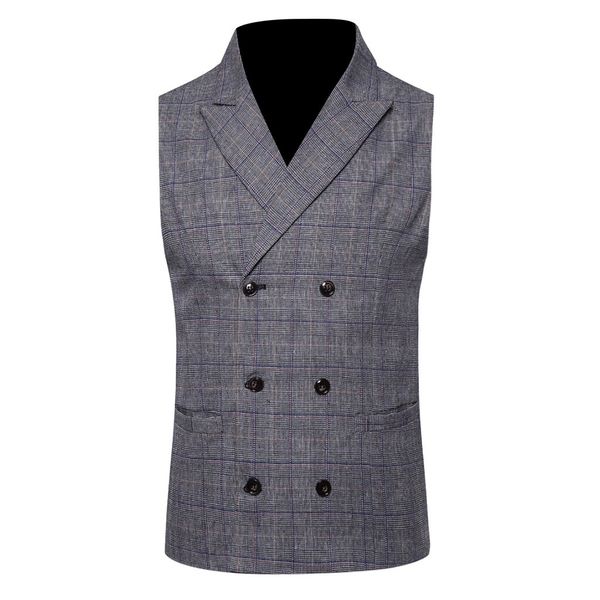 

2019 brand suit vest men jacket sleeveless bridegroom vintage tweed lattice vest fashion spring autumn plus size waistcoat #e, Black;white