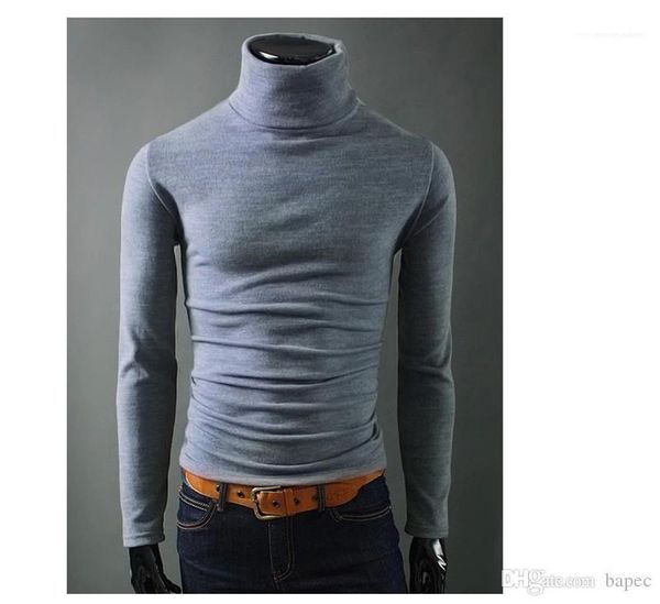 

winter warm homme casual slim cloth fashion solid man bottoming shirt designer thick high collar, White;black